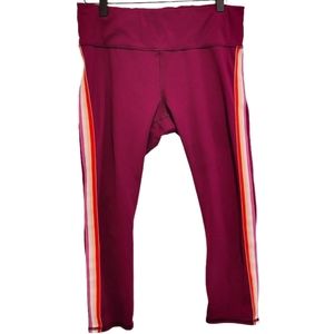 2/$18 Athleta Contender Side Stripe Capri Short Leggings Powerlift High Waisted